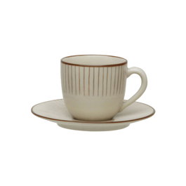 Avet Taza Café Con Plato Radial 120 Ml (6 Unidades) Stoneware